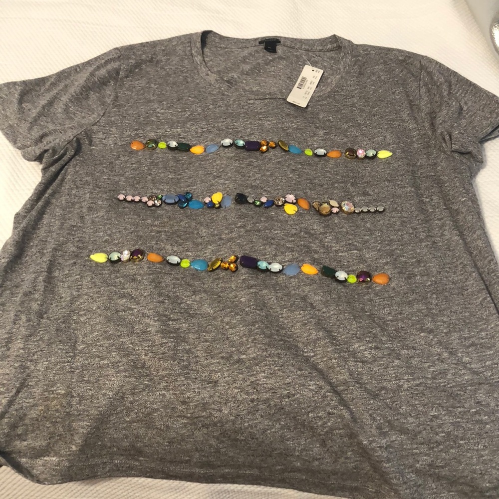 J. Crew embellished T-shirt NWT size XL